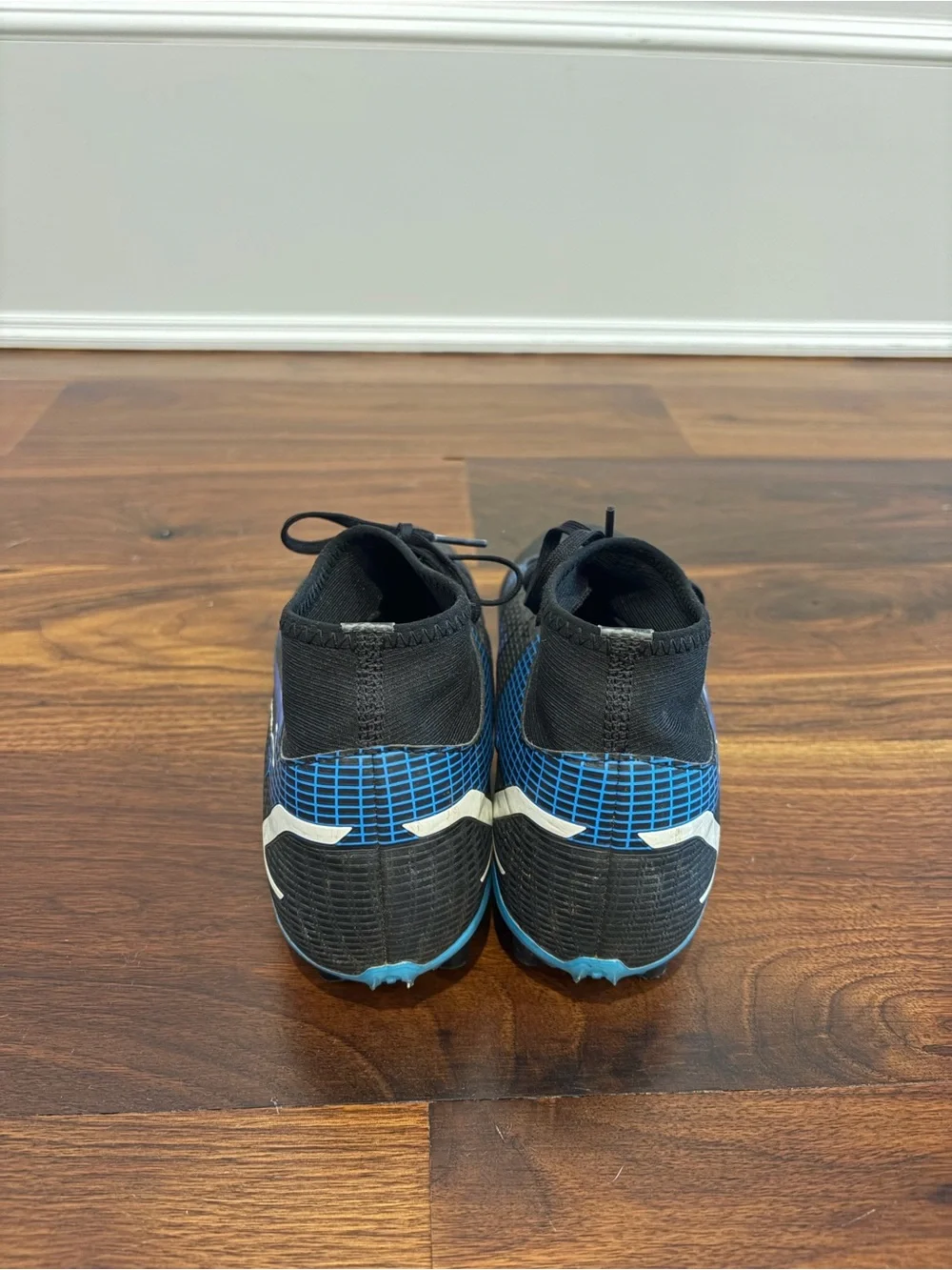 Nike Black and Blue Mercury Kids Soccer Cleats